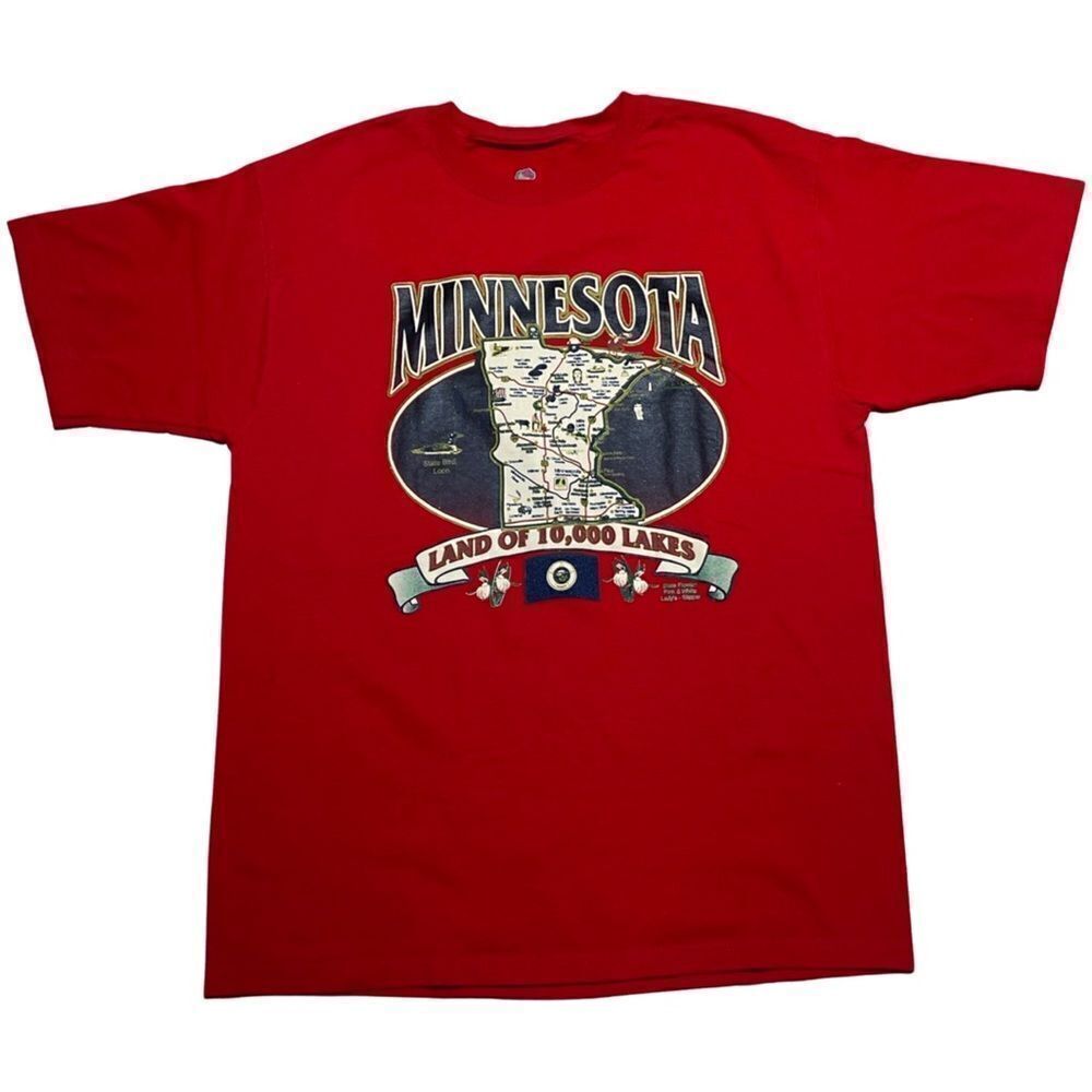 Minnesota Land of 10,000 Lakes Men's Graphic T-Shirt • Large • NWOT